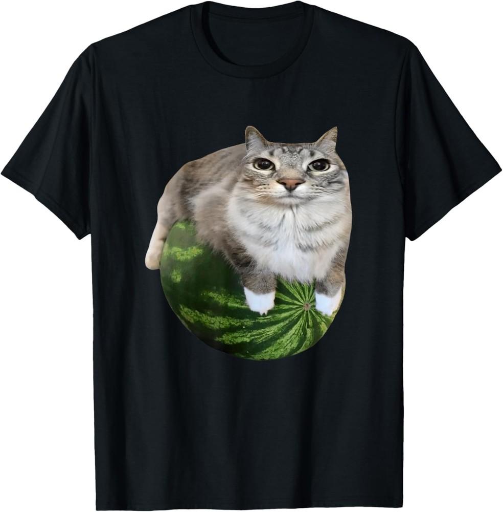 Watermelon Cat Silly Cat Meme T-Shirt Unisex T-Shirt XXXL