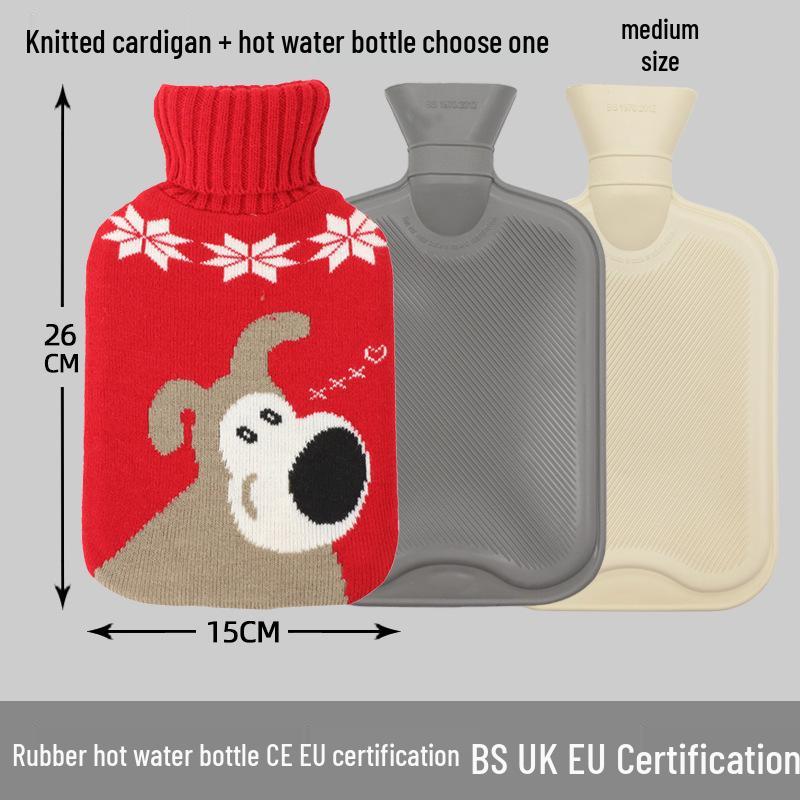 Explosion-Proof Hot Water Bottle: Rubber Design for Stomach and Feet, Long-Lasting Warmth