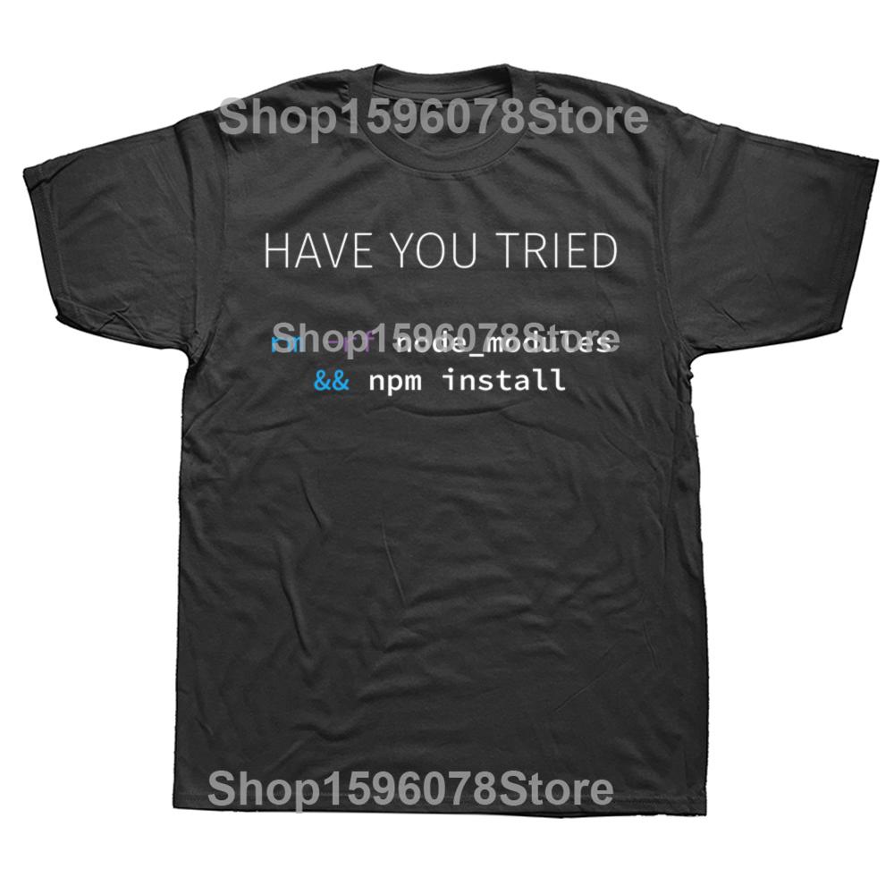 Lustige Javascript NodeJS Programmierer Entwickler Software Ingenieur T-Shirts Herrenbekleidung Mode Lässig Locker Übergröße T-Shirt