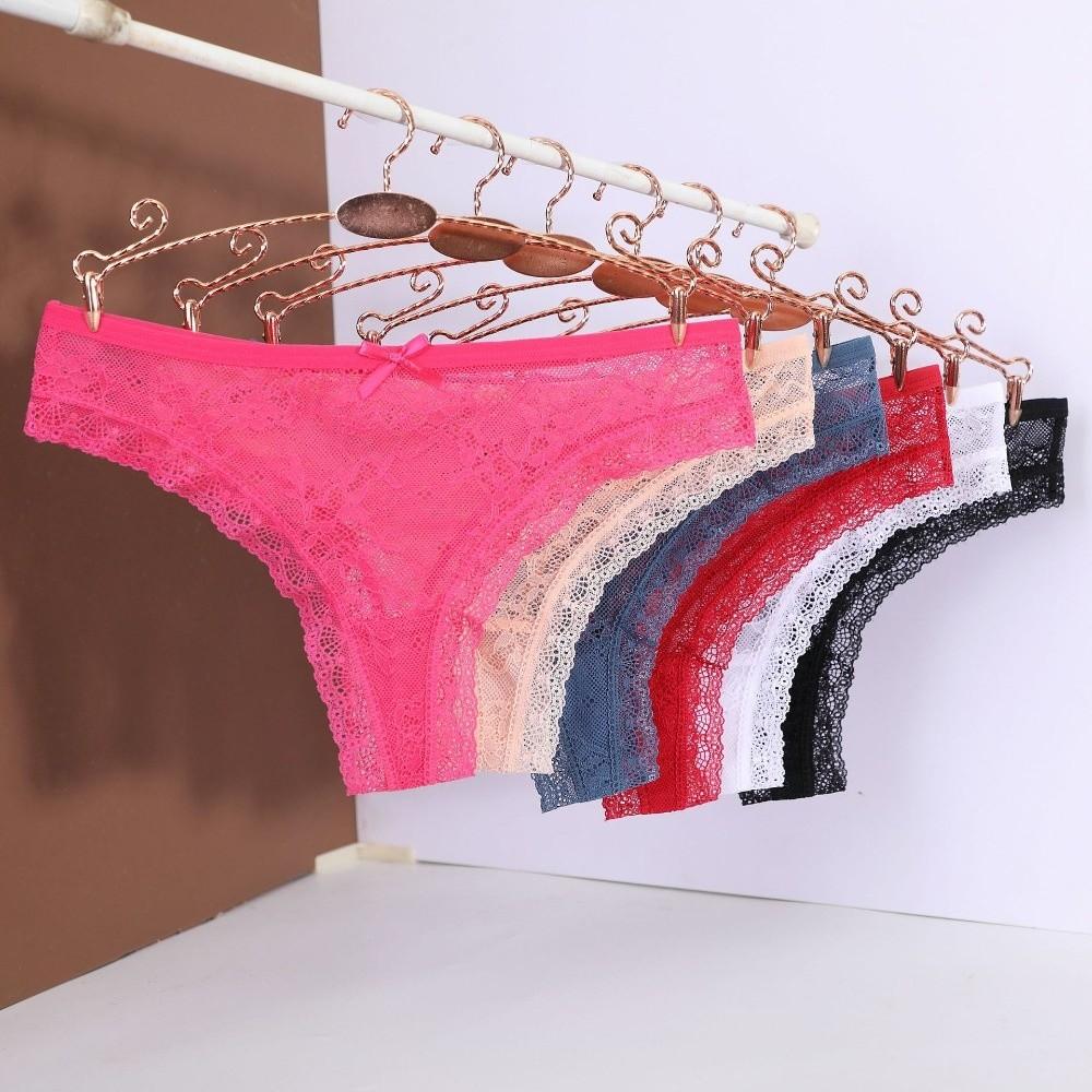 Transparent Mesh Briefs Women Low Waist Romantic T Panties Mesh Sheer Lace Thong Ladies Girls Gift