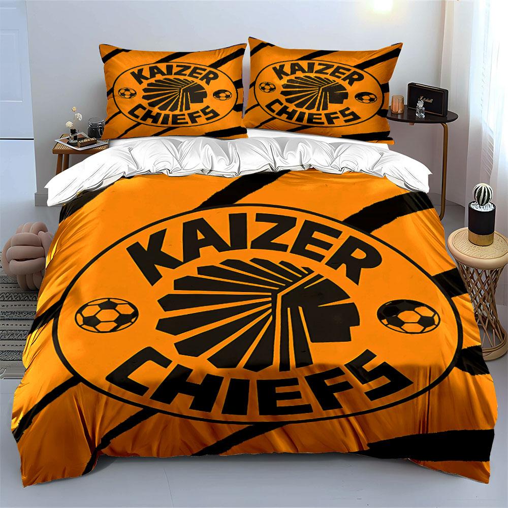 Kaizer Chiefs Logo Bedding Set Bedding Duvet Cover Set Duvet Cover Pillowcases (1 * Duvet Cover 2 * Pillowcases, Without Duvet Insert)