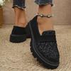 Women's Leopard Print Loafers New Platform Block Heel Fashion British Style Small Leather Shoes