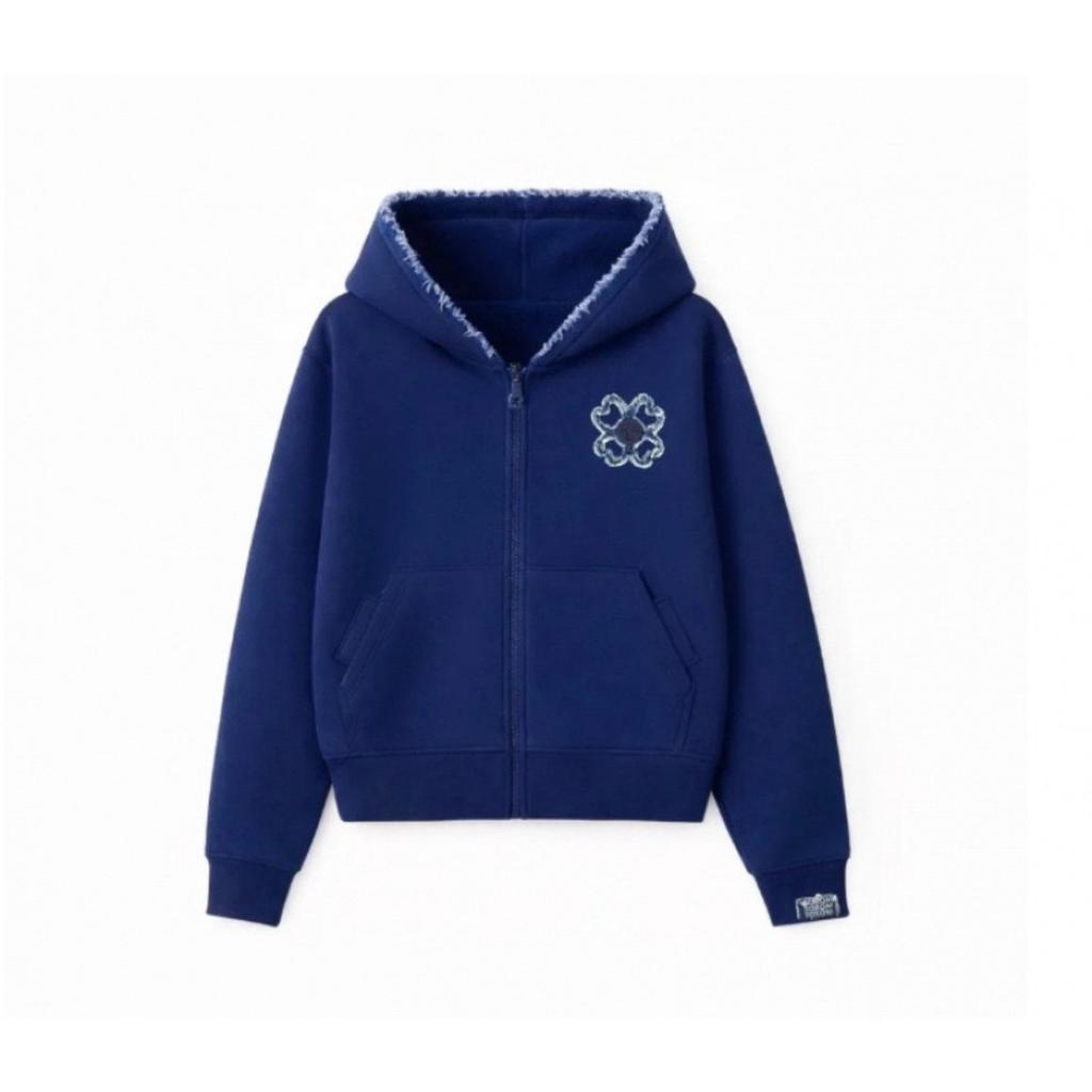 DRIPX Embroidered Zip Hoodie Men Streetwear Trendy Loose Casual Hoodie