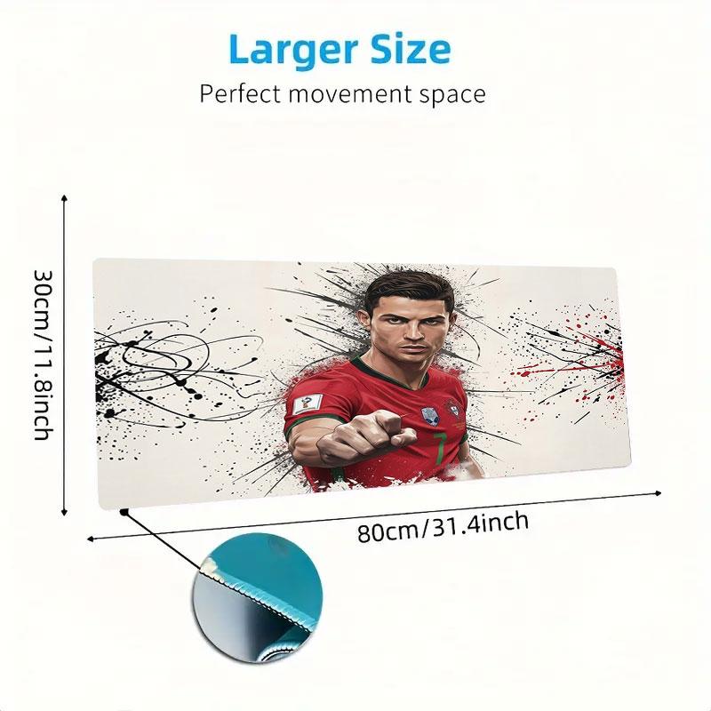 CR7 Large Size Mouse Pad Large Gaming Table Cushion Non-slip Laptop Tablet Big Mousepad XXL Mat Mini PC Playmat With Lock edge
