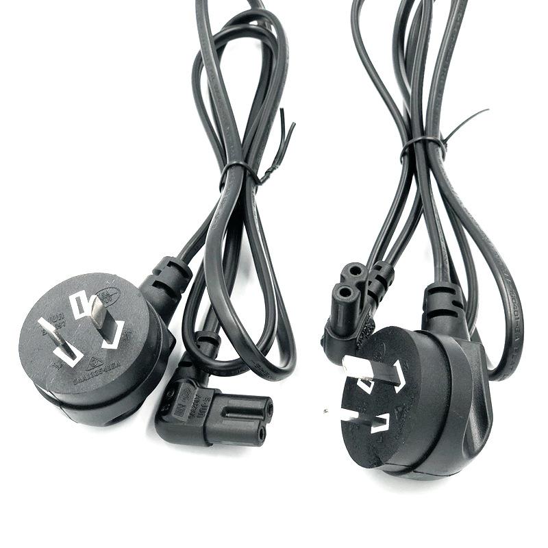 SAA Australian 2-Pin Right-Angle 8-Shaped 2-Core 0.75mm² Power Cord In Stock