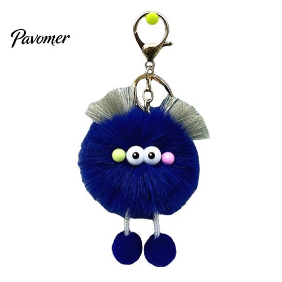 Soft Pompom Key Ring Cartoon Plush Ball Keychain, Fluffy Keychain with Metal Clasp, Clasp Backpacks Handbags Keys Decorative Pendant for Men