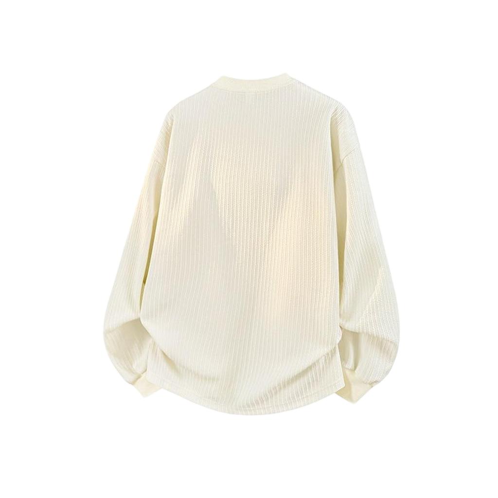 New Men's Loose Solid-color Pullover Hoodie And Casual Long-sleeved Stand-up Collar Top