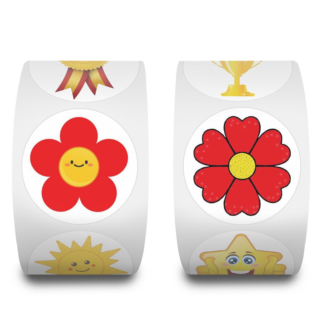 500 Stickers/roll Cartoon Children's Reward Roll Stickers Reward Stickers Creative Handbook Rolls Personalized Tape