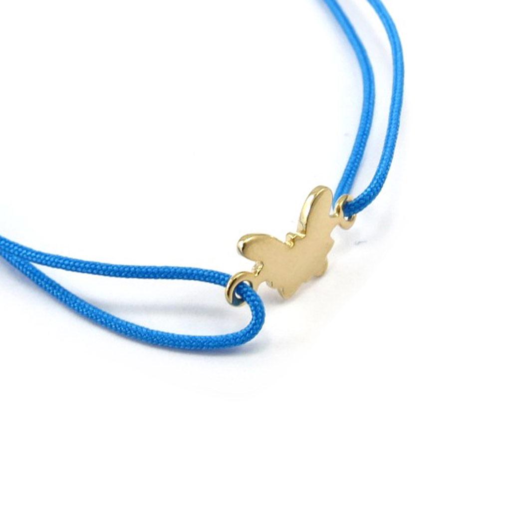 Altesse [K4548] - Golden Blue 'Butterfly' Gold Plated Bracelet - 10x8 Mm