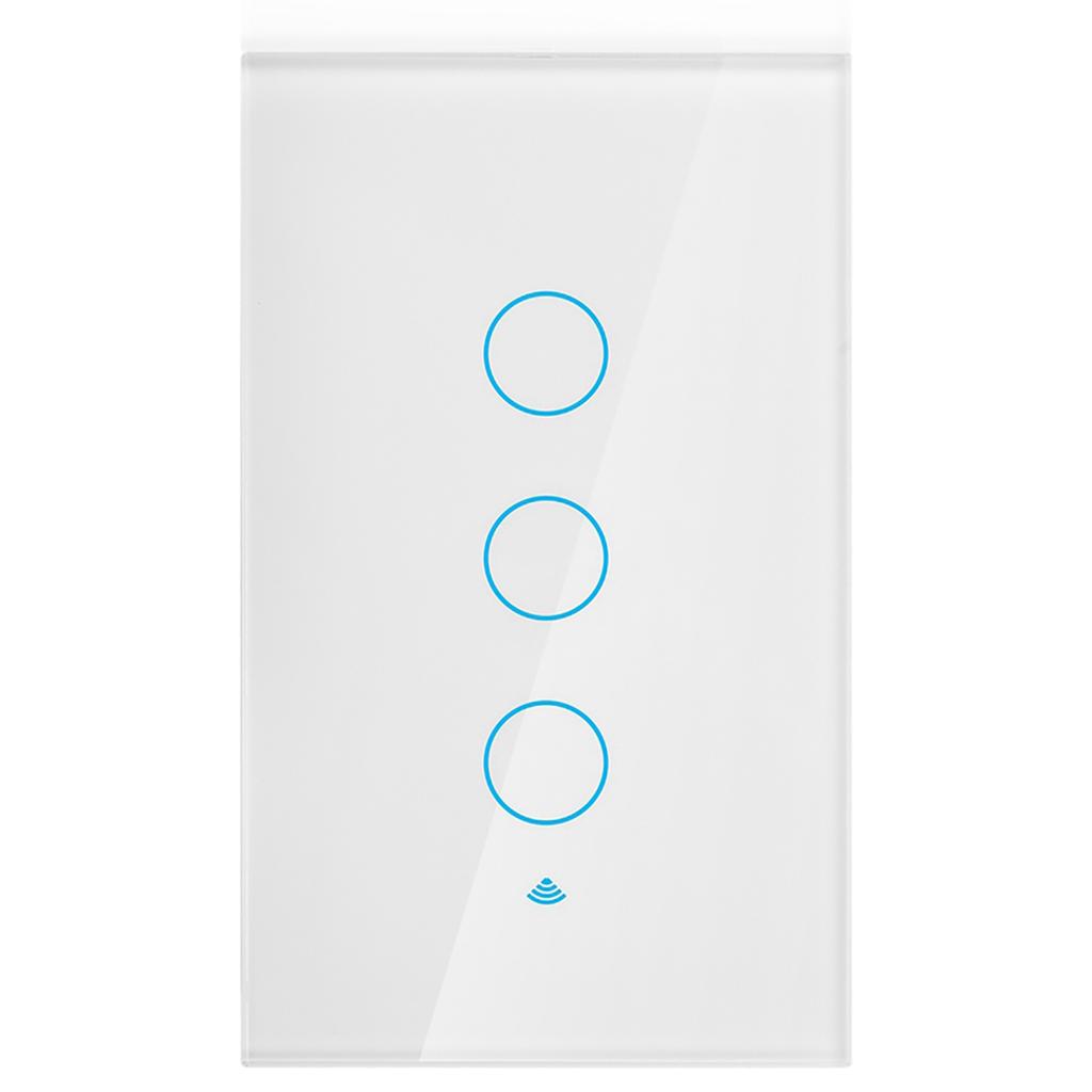 WiFi Touch Screen Switch Single Circle for Alexa for Google 3?Way AC  (White )