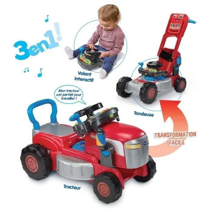 VTECH BABY - SUPER TRACTEUR MAGI TONDEUSE -Evolutif 3 en 1- Multicolore