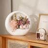 Ceramic Vase Geometric Circular Flowerpot Full Moon Flower Arrangement Accessories Flower Basket Ornament Home Decoration