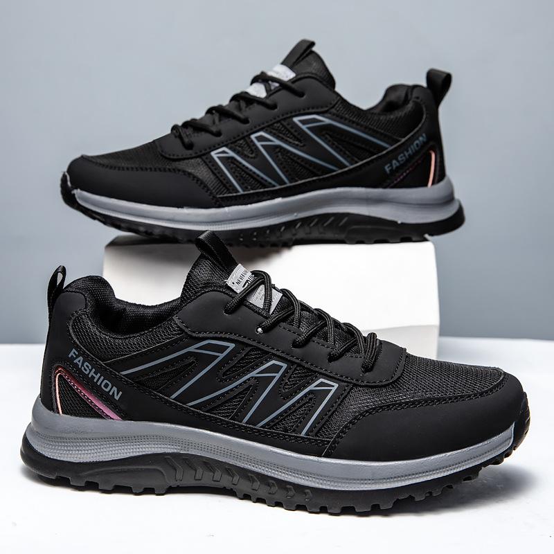 Men's shoes spring new trendy breathable sneakers black walking shoes soft-soled shoes men's and women's casual shoes