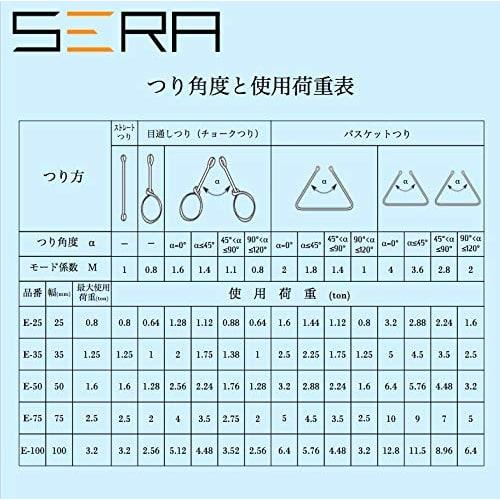 Seira SERA Sling Belt Width 50mm Working Load 1600kg Length 3m [Set of 2]