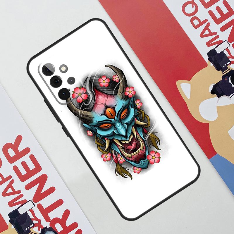 Japanese Oni Hannya Demon Mask Case For Samsung Galaxy A54 A34 A24 A14 A73 A53 A33 A23 A13 A52 A32 A22 A12 A51 A71 Cover