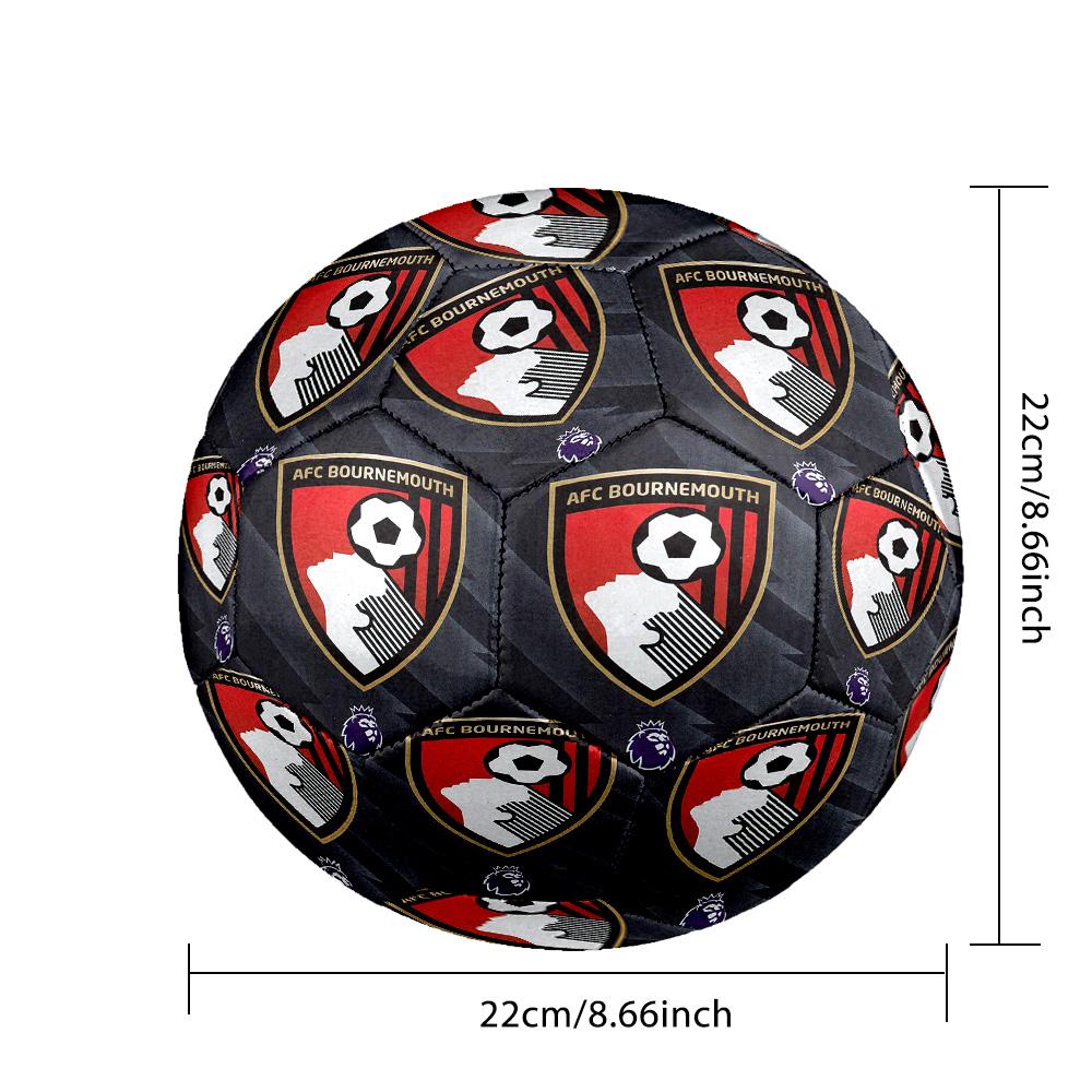 AFC Bournemouth Indoor Soccer Ball Size 5 Colorful All Ages Machine Stitched PVC Competition Ready Durable High-Bounce