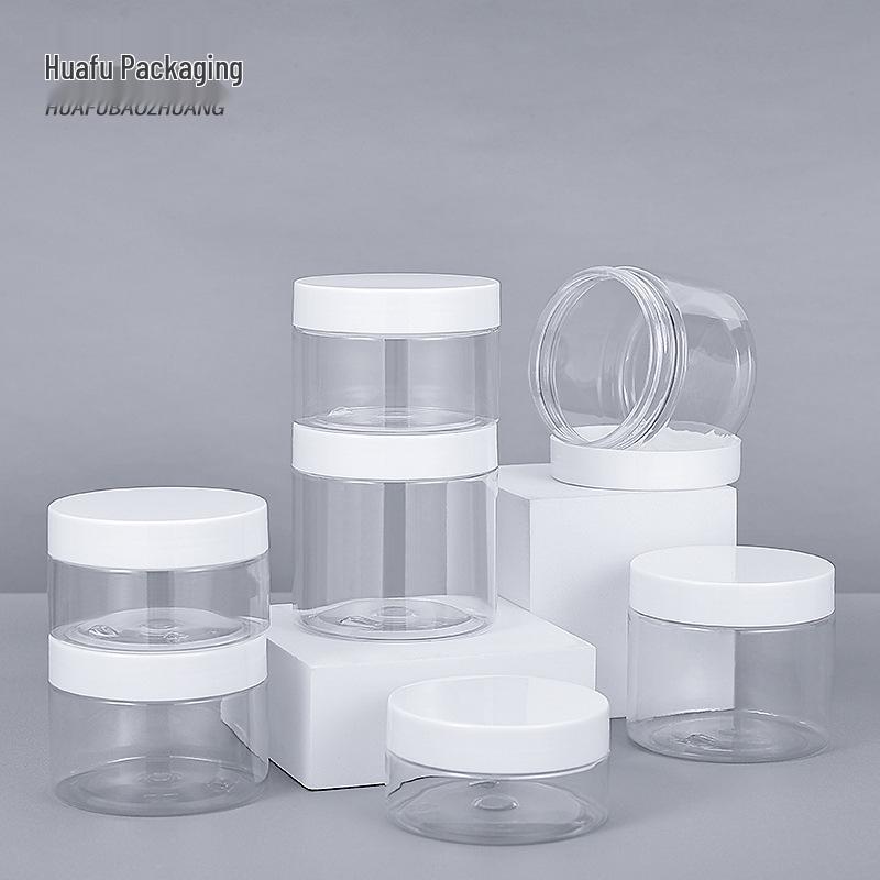 Διαφανές Μπουκάλι PET 100ml με Φαρδύ Στόμιο 68mm και Αλουμινένιο Καπάκι για Κρέμες και Μάσκες