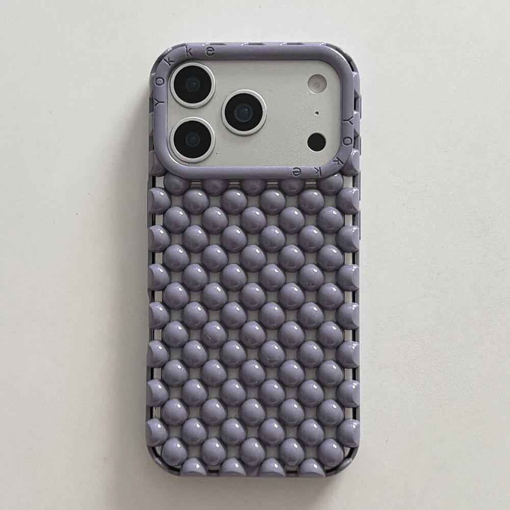 Creative Advanced Stereoscopic Hollow Out Pearl Round Bead Shock Proof Phone Cover Case For iPhone 17 16 15 14 13 Pro Max