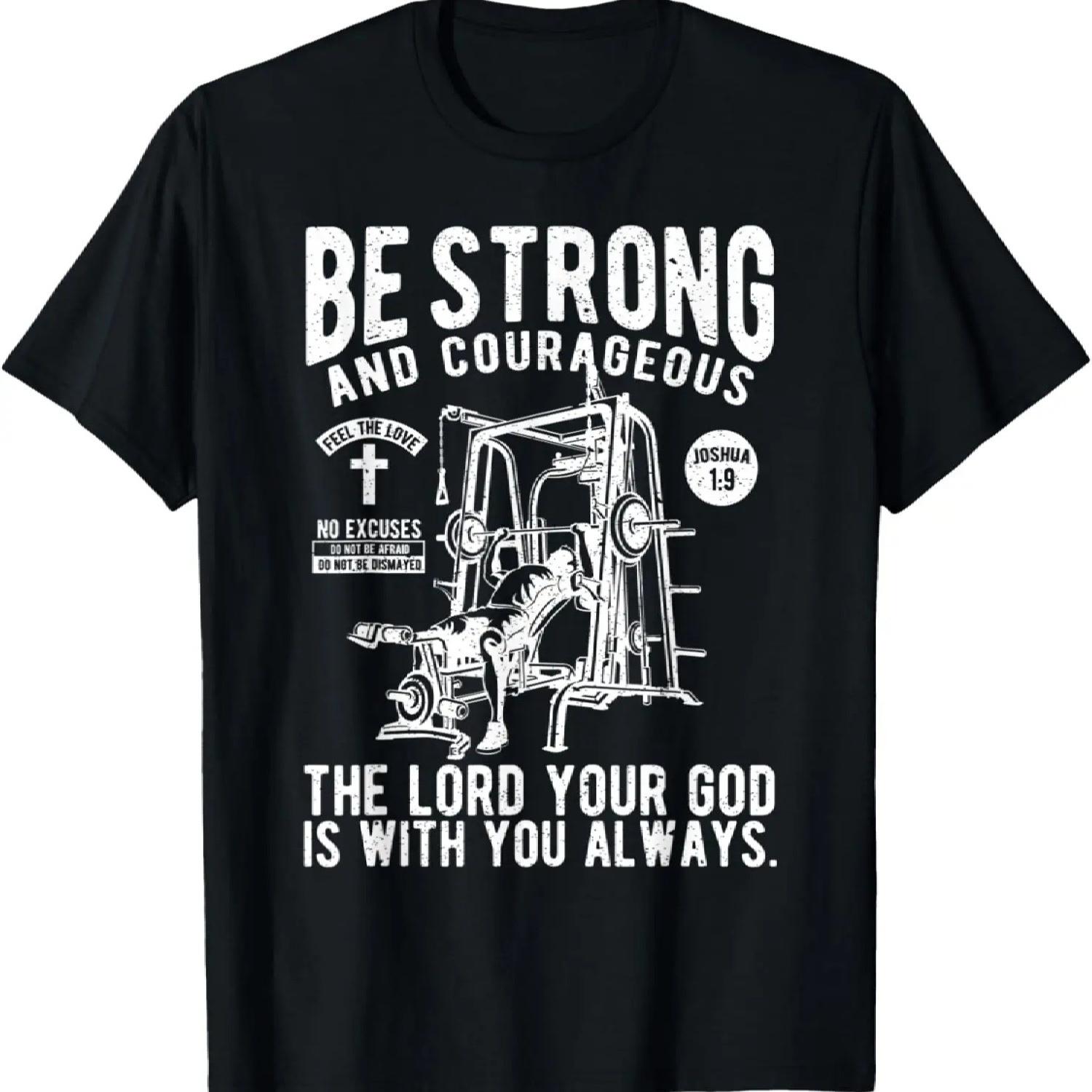 Be Strong Weight Lifting Christian T-Shirt XXXXXL чёрный