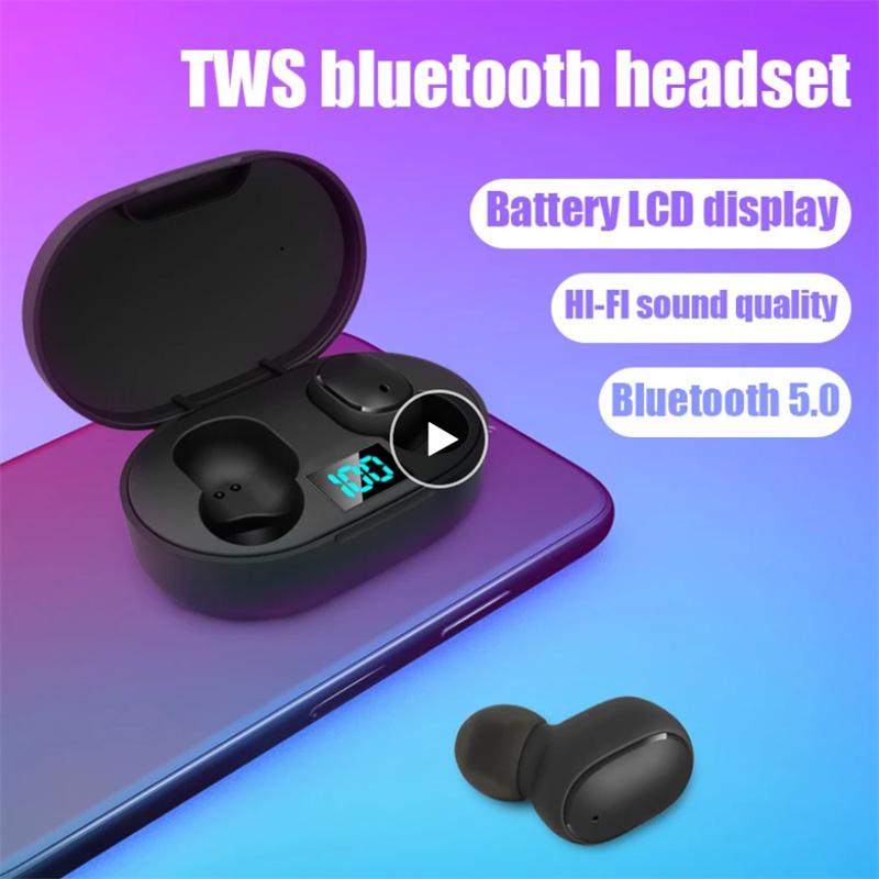 E6s Tws Fone Bluetooth-compatible Earphones Wireless Hands Free Noise Cancelling Headset Compatible For Xiaomi Redmi