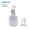 Hook Up Camping Fishing Portable Lantern Night Lights Outdoor USB Rechargeable LED Lamp Bulbs High Brightness Emergency Light