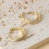 Korean Interlocking Hoop Earrings for Women, Copper Earrings with Shiny Zirconia, Minimalist Daily Commute Jewelry, Banquet Gift