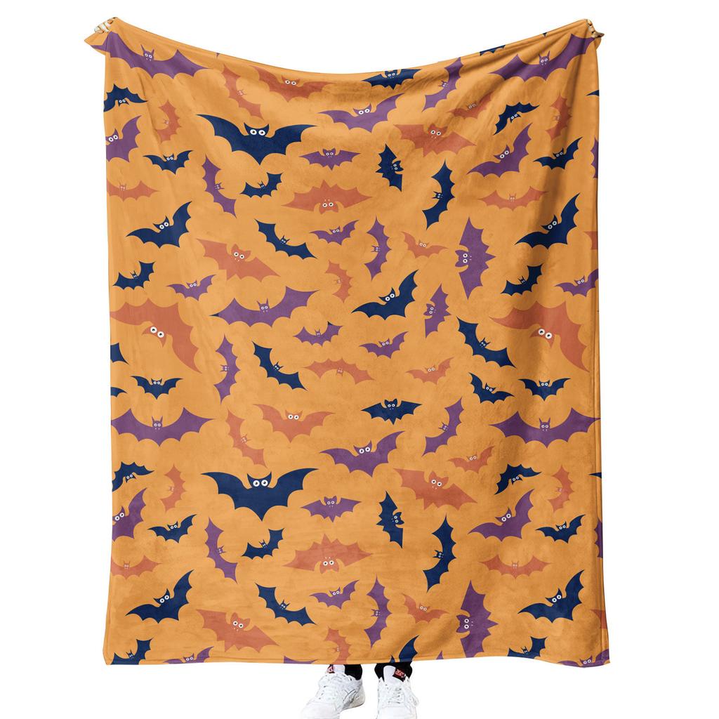 Halloween Pumpkin Design digitalprinted polyester Bedroom velvet flannel soft sofa cover blanket Fleece soft sofa cover