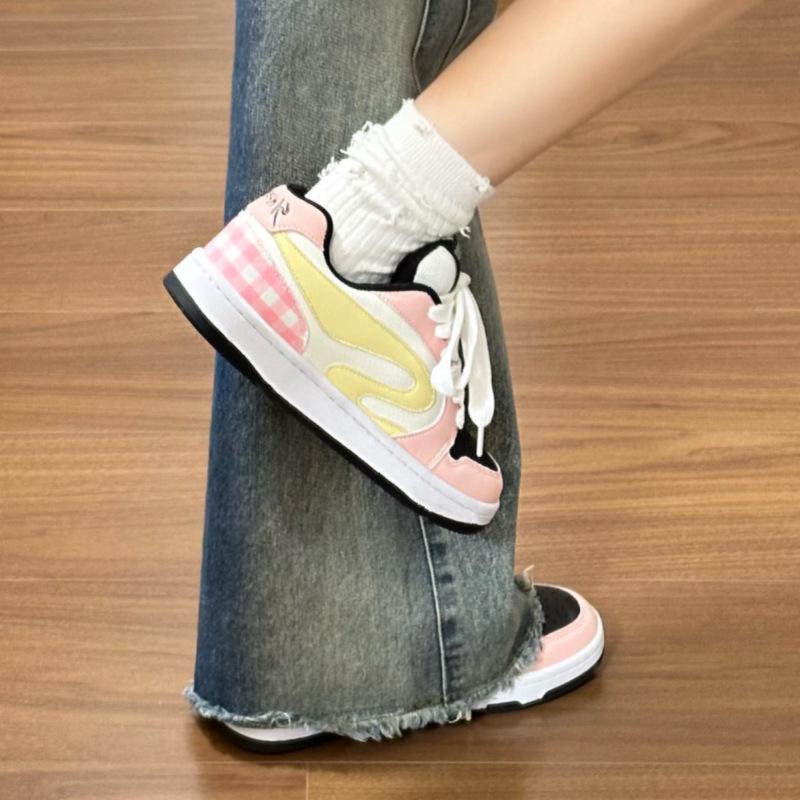 

Обувь на платформе в стиле кампус, 2025, женская, новый тренд, модная, универсальная, осенняя, повседневная, низкая 40 розовый