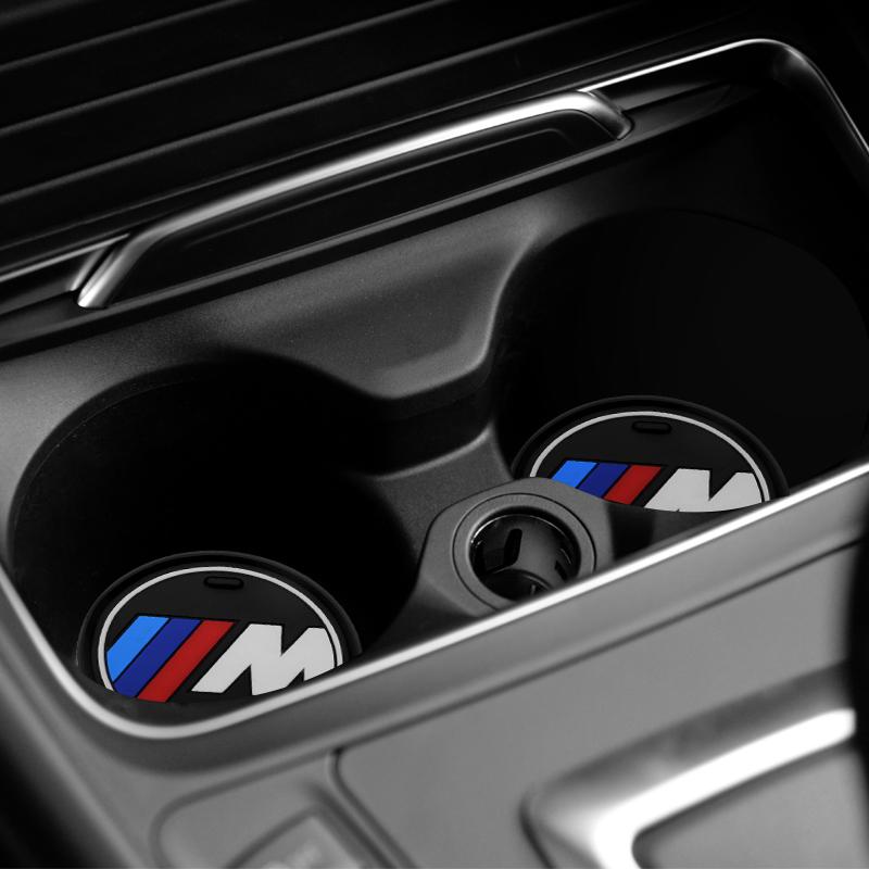 1Pcs 66/73/81MM Car Anti Slip Coaster Anti-noise Water Cup Pad Cushion Car Accessories For BMW E46 E39 E90 E60 E36 F30 F10 E34 E30 F20 E92 X5 X6