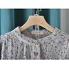 Summer Double-layer Cotton Yarn Shirt with Floral Stand Up Collar Loose Oversized Short Sleeved Shirt Blouses & Shirts