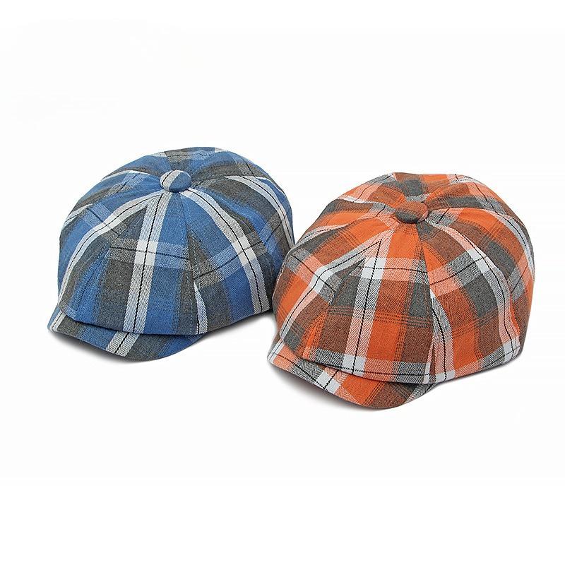 Fashion Plaid Newsboy Cap for Men Women Spring Summer Thin Octagonal Hat British Retro Beret Baker Boy Cap Painter Hat
