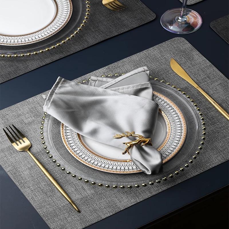 Nordic Luxury Leather Placemat: Waterproof, Oil-Proof, Heat-Resistant, Round Dining Table Mat.