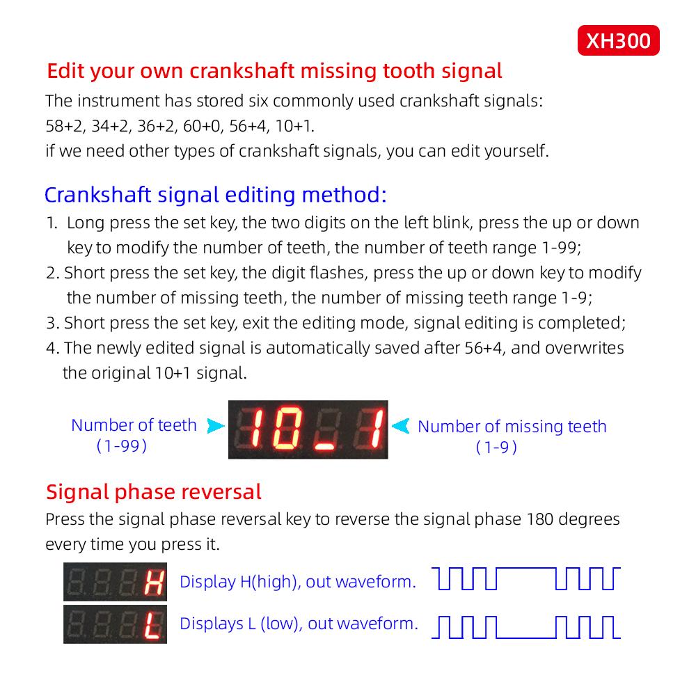 Auto Signal Generator XH300 XH-2 Vehicle Hall Sensor Crankshaft Position Sensor Simulator Car Repair Tool 1Hz To 8KHz Output