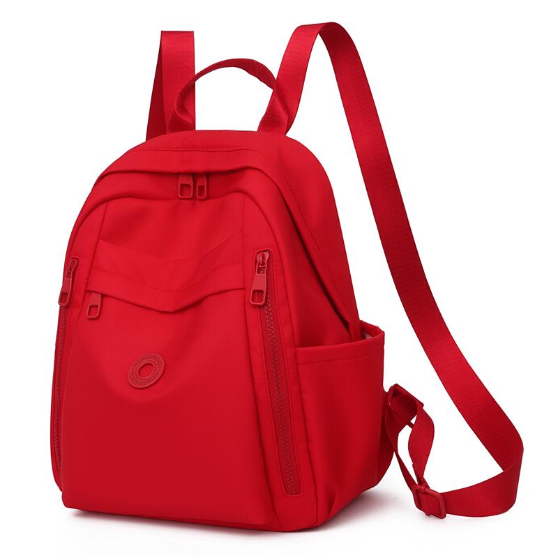 Commuter Backpack Large Capacity Student Nylon Schoolbag Lightweight Backpack красный