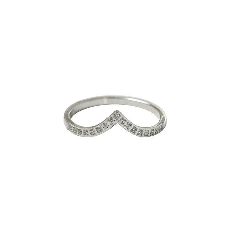 

Personalized Popular Fashion Accessories 316 Material Stainless Steel V-Shaped Zircon Ring Gold Ring Jewelry Girl no. 8