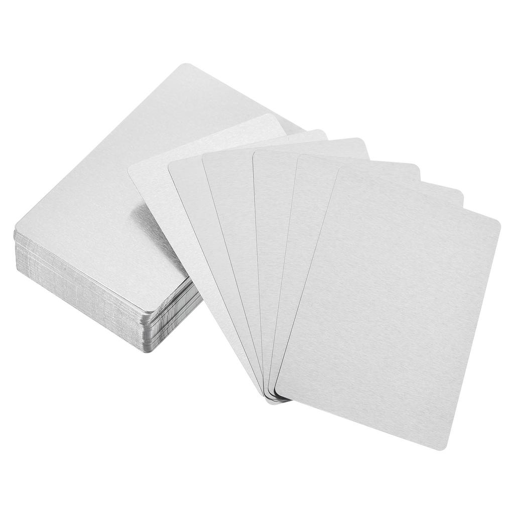 Sublimation Metal Business Cards Blank 0.21/0.22/0.45mm Thickness Aluminum Printable Name Card for Custom DIY Print White/Silver