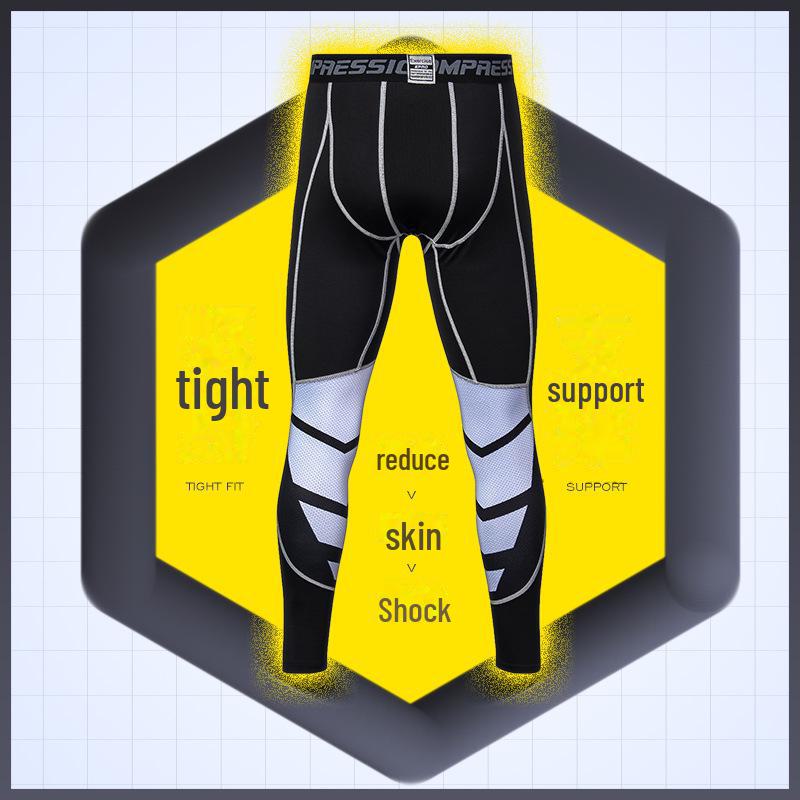 COMBAT PRO Pánské barevné rychleschnoucí kompresní sportovní legíny na trénink a běh