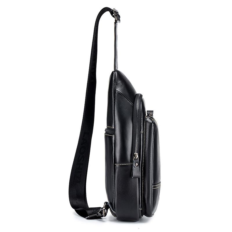 LAOSHIZI Brand Luxury Vintage Man Bags Leather Shoulder Bag for Men Business Messenger Crossbody Bag Male Fashion Casual Handbag