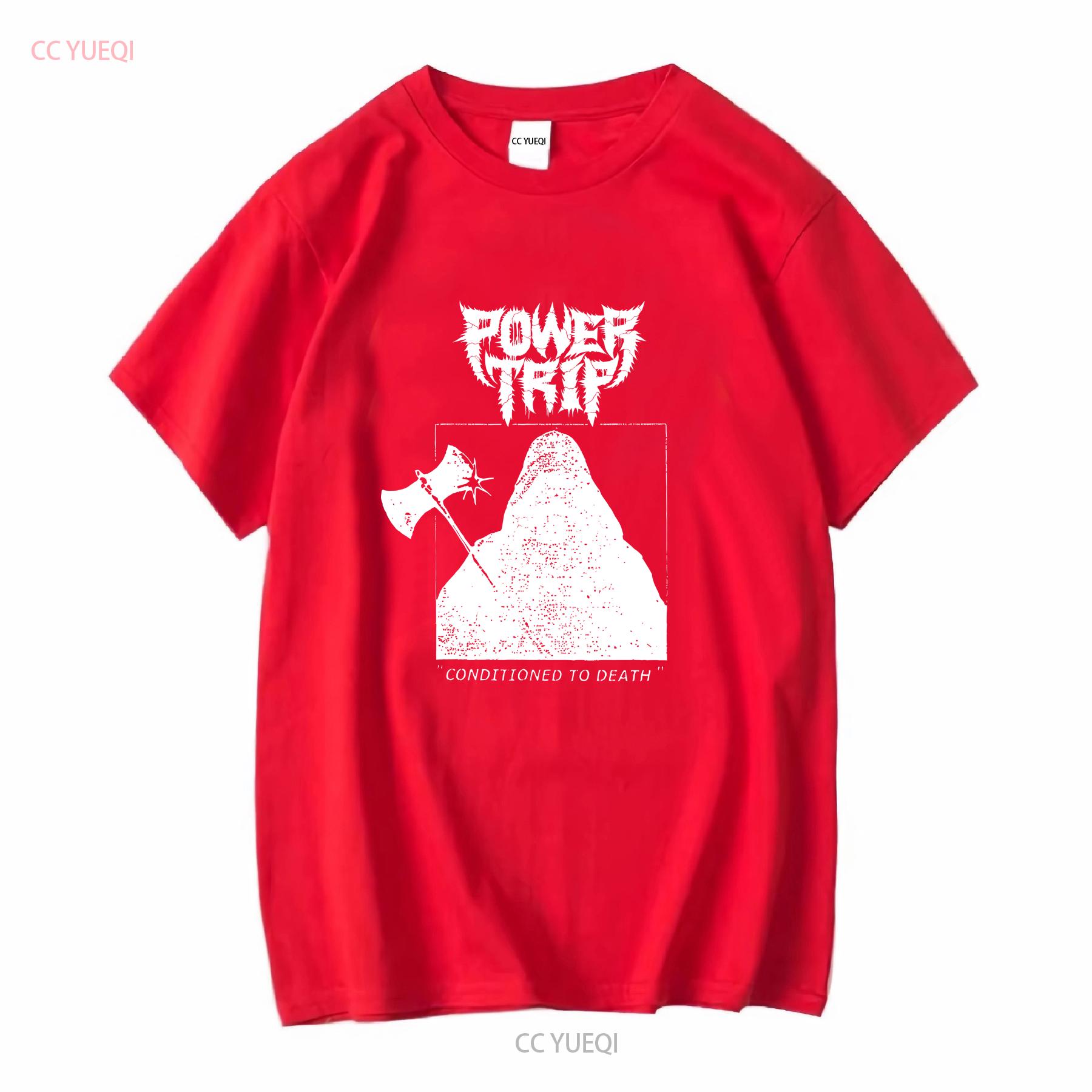 

Футболка группы Power Trip Conditioned to death ЧЕРНЫЙ ХЛОПОК ВСЕ РАЗМЕРЫ ta3949 длинный рукав винтажная Стираная Повседневная дизайнерская одежда S
