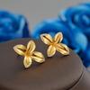 Luxury Five-Petal 18K Gold Adjustable Necklace & Ring Set for Women