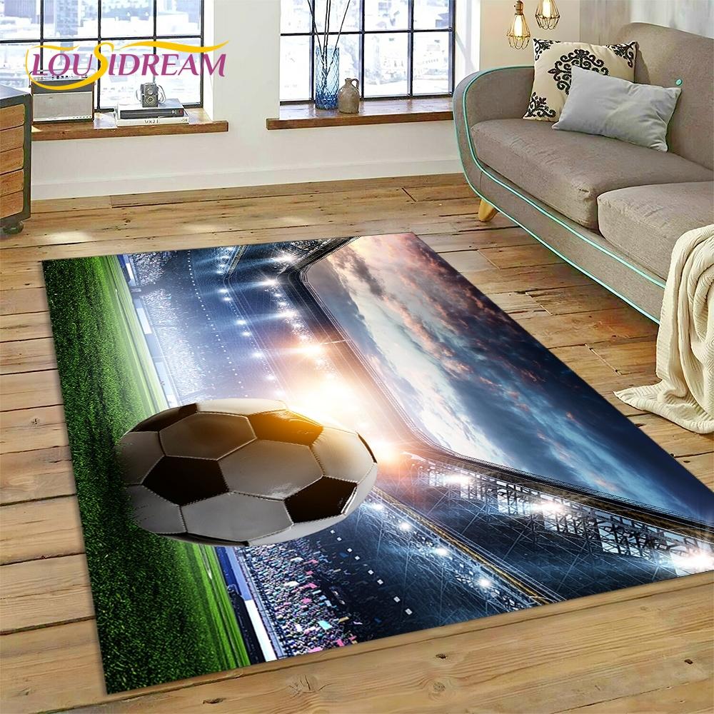 Soccer Football Field Rug Carpet for Living Room Bedroom Home Decor,Floor Mat Non-slip Decoration for Sofa Kitchen Doormat Gifts