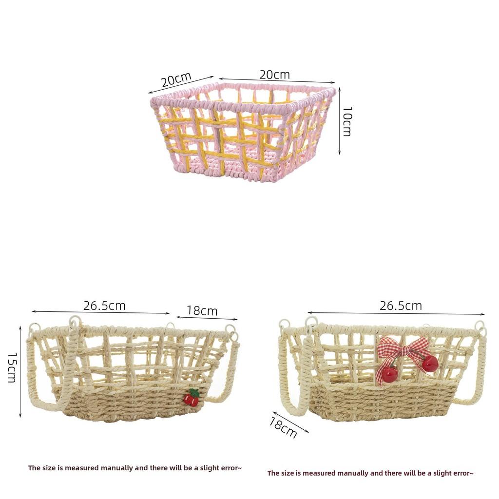Style Handmade Paper Rope Woven Storage Basket For Jewelry And Snacks Organizer