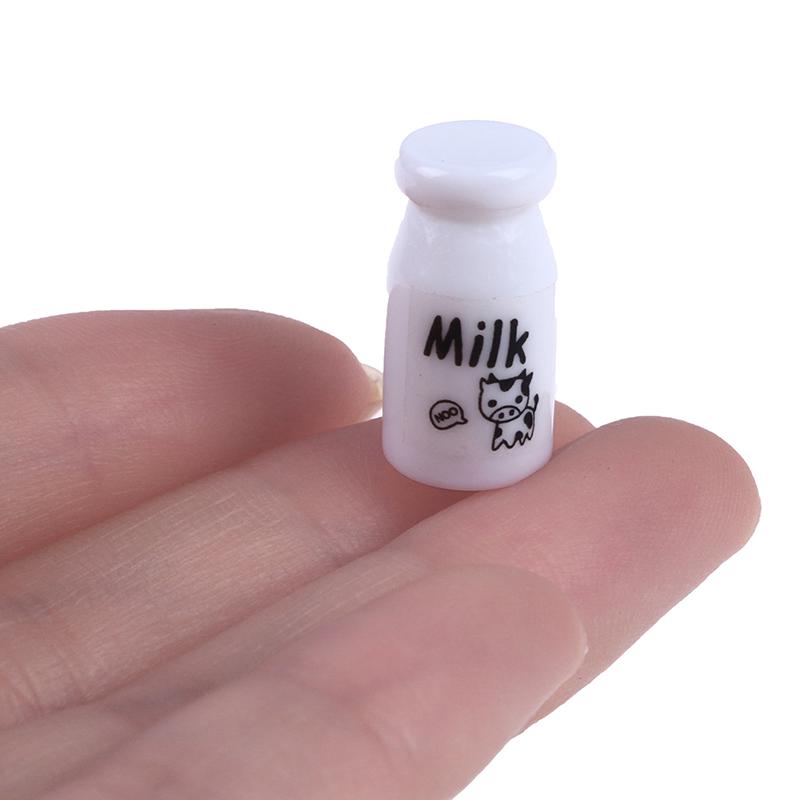 5Pcs 1:12 1:6 Dollhouse Miniature Milk Bottle Model Toys Decoration Accessories Dolls Kitchen Food
