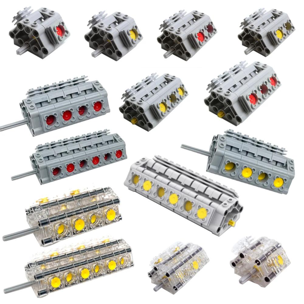 Technical Parts Kit V2 V4 V6 V8 V10 V12 V14 Engine Cylinder Building Blocks Bricks Model for High-tech Cars DIY Educational Toys