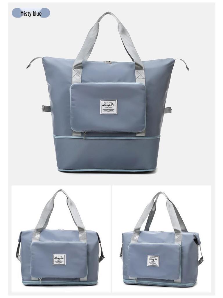 Skládací cestovní taška: Přenosná taška na jógu a fitness s oddělením na mokré a suché věci pro krátké výlety