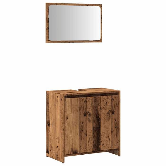 VidaXL Ensemble de meubles salle de bain 2 pcs bois d'ingénierie, armoire de salle de bain, placard de salle de bain, meuble 856067