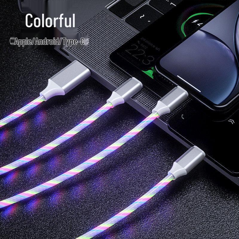 Luminous 3-in-1 Flowing Light Charging Cable for Apple, Android, TYPE-C