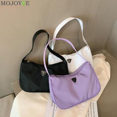 Damen Nylon Handtaschen Weiblich Schlicht Täglich Reißverschluss Klassische Textur Kreatives Design Schick Achsel Schulter Tragetaschen MIT