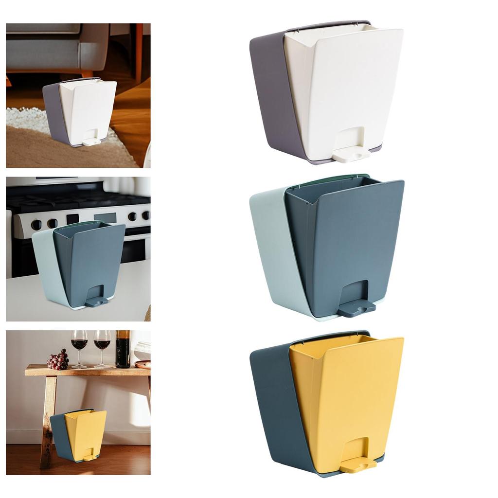Trash Bin Step Trash Can Rust Paper Bins Hands Free Pedal Garbage Bin Foot Garbage Bin for Hotel Bathroom Kitchen Home