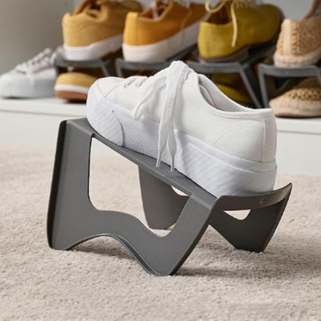 Shoe Stacker Shoe Stacking Organizer Stackable Double-Layer Non-Slip Holder Storage For Entryway Door Garage Dorm Wall Bed